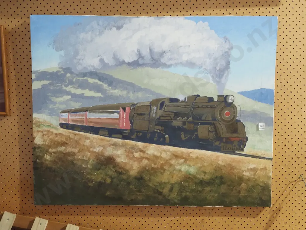 oil on boxed canvas - steam train Image 1++