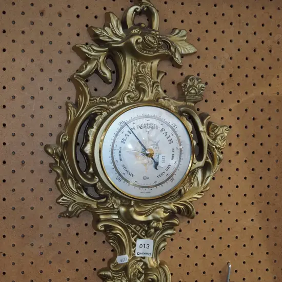 ornate composite wall mounted barometer