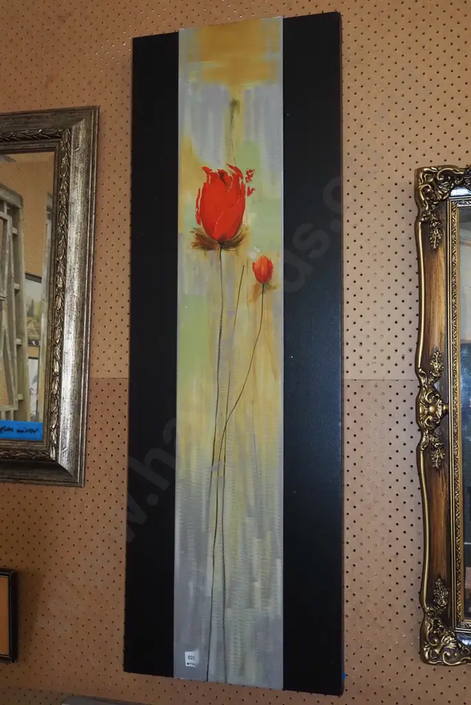 metal and oil on boxed canvas - tulips H1200 Image 1++