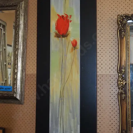 metal and oil on boxed canvas - tulips H1200