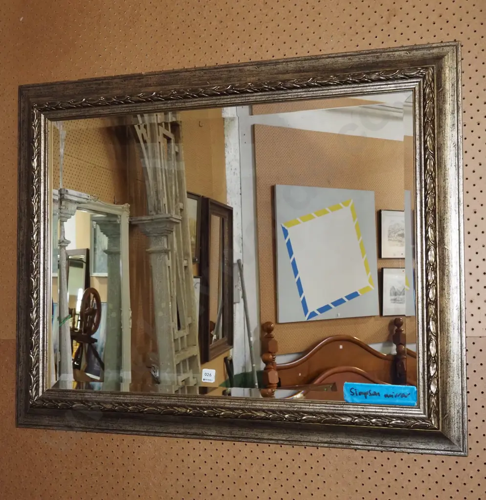 gilt framed bevelled edge mirror H765 W970 Image 1++