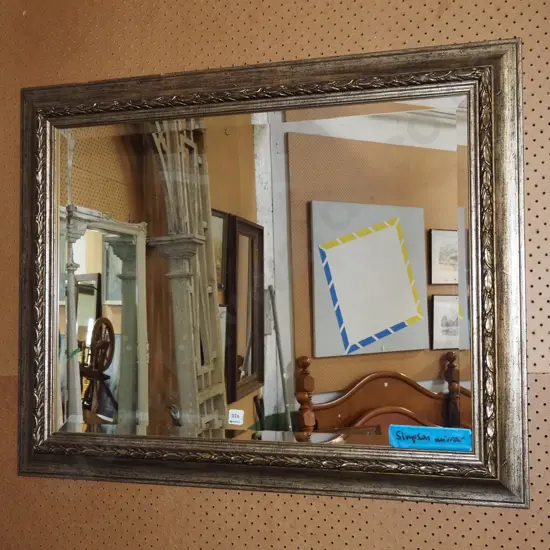 gilt framed bevelled edge mirror H765 W970