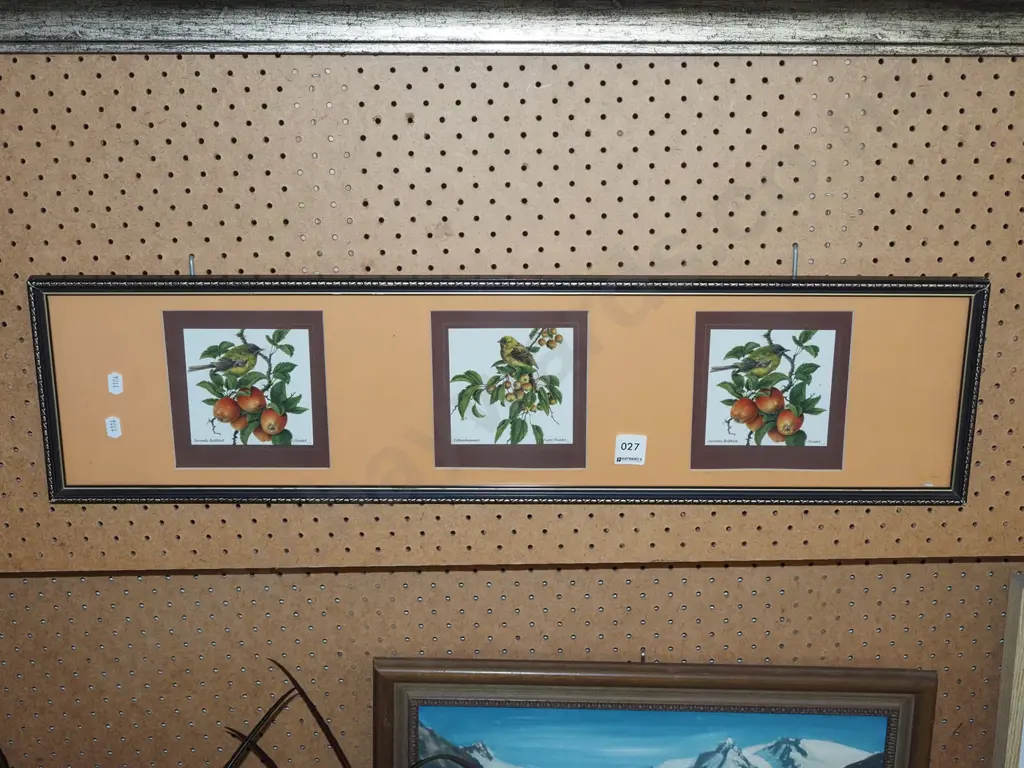 framed triptych - birds on branches Image 1++