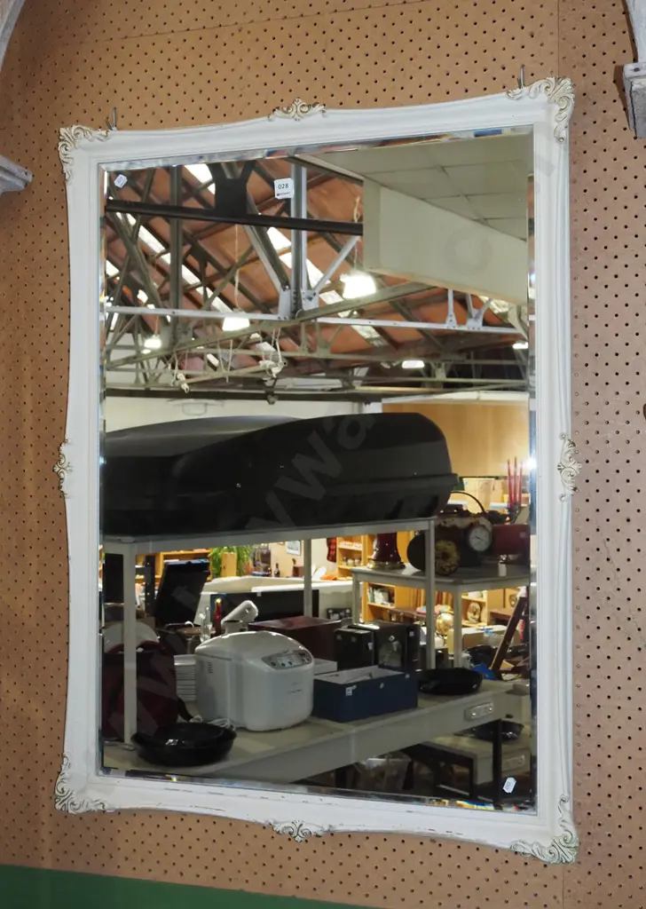 white framed bevelled edge wall miror H1010 W750 Image 1++