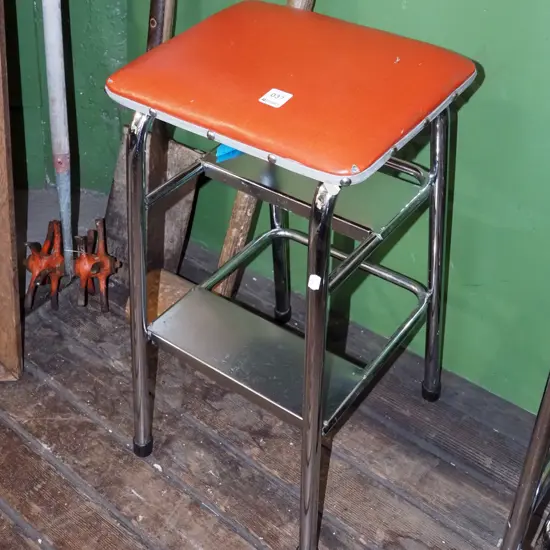 red vinyl top kitchen step stool