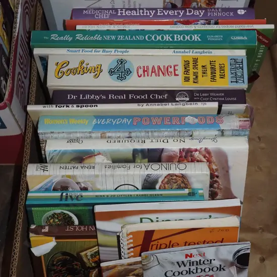 box of cookbooks