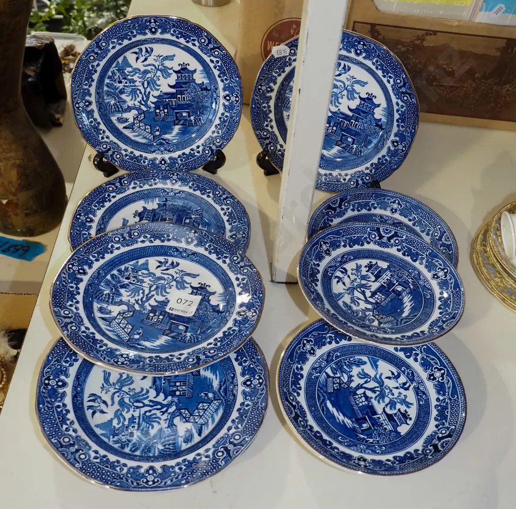 Burleigh willow pattern small plates and saucers Image 1++