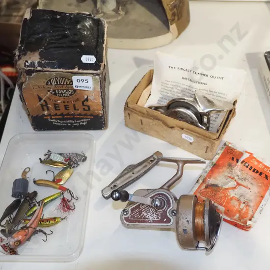 fishing lures, pocket knife, fishing reel, Ridgley wallpaper trimmer