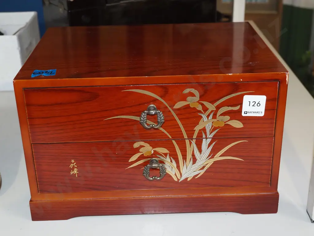 small wooden 2 door jewellery chest H180 W300 Image 1++