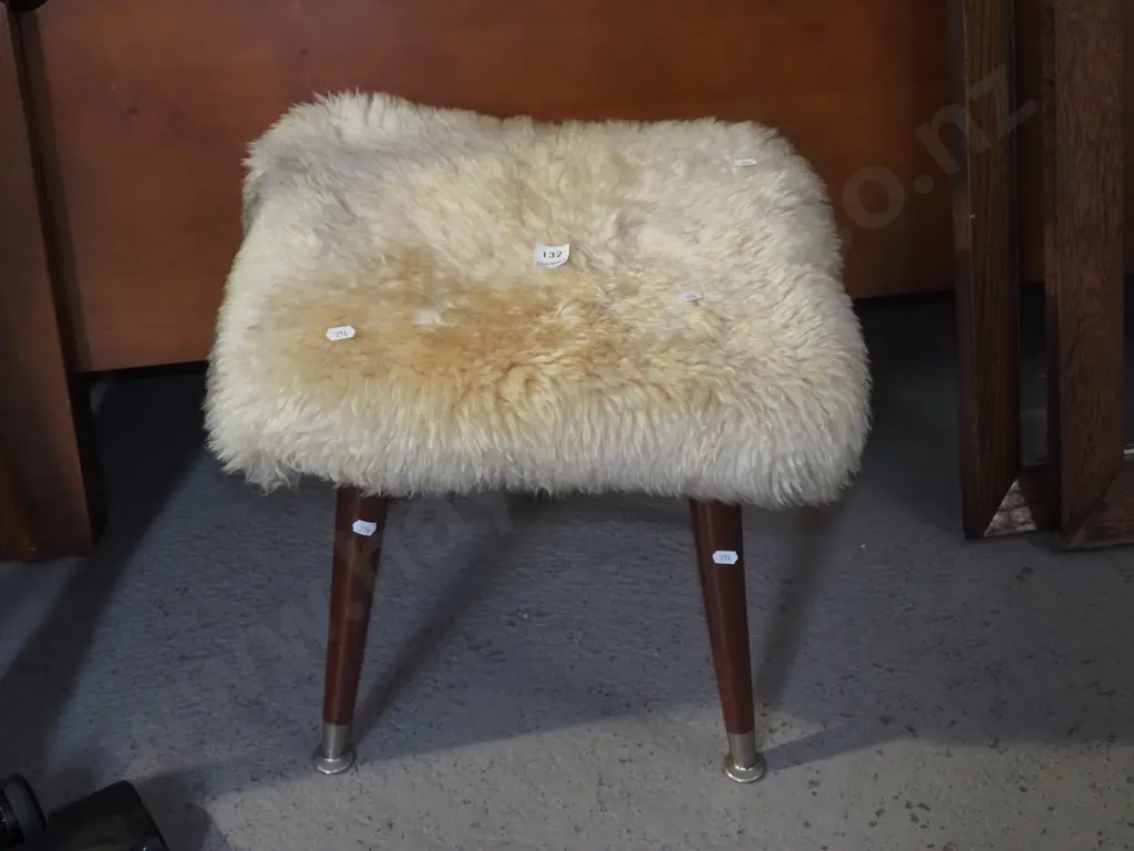 sheepskin topped stool Image 1++