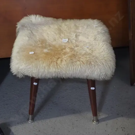 sheepskin topped stool