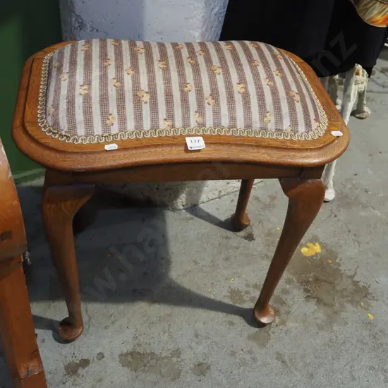 upholstered oak piano stool