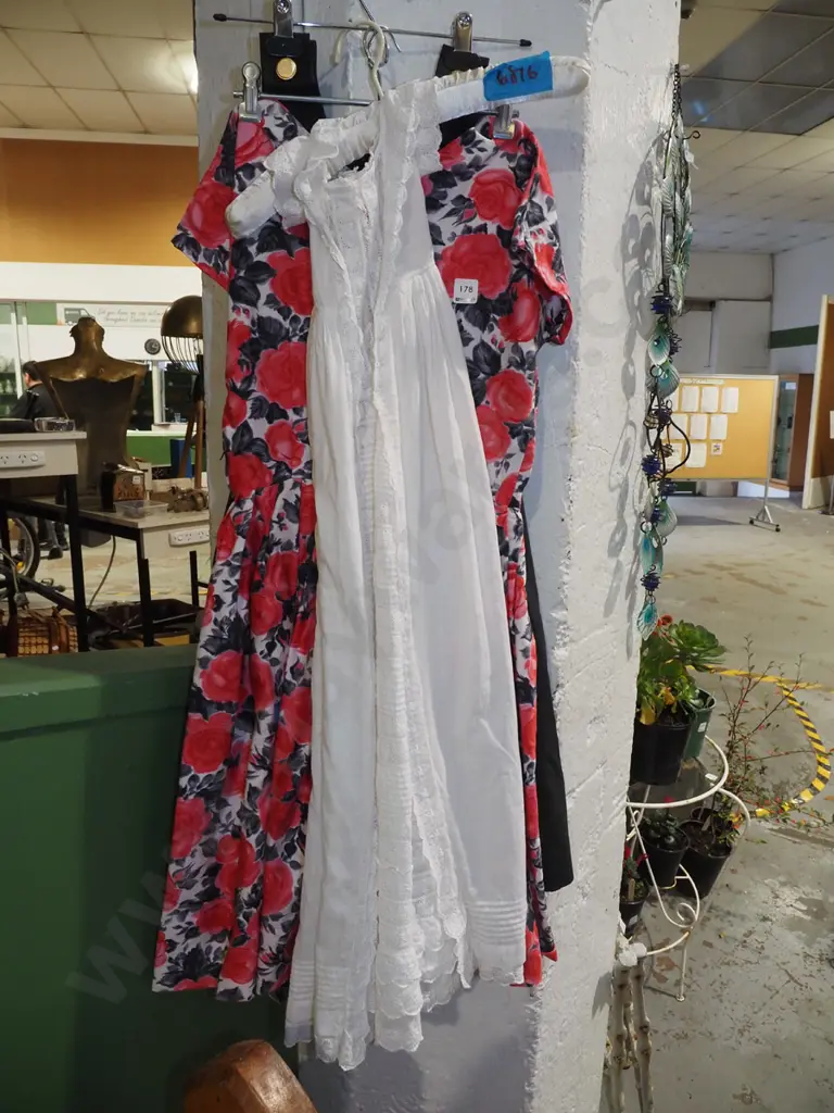 vintage christening gown, floral dress, grey school uniform Image 1++