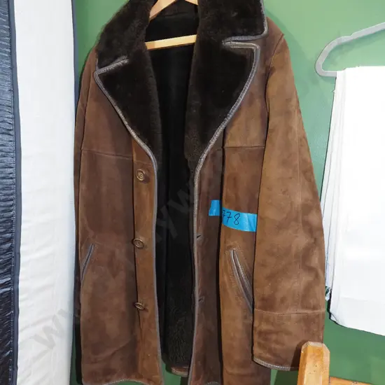 brown sheepskin jacket - large mens size
