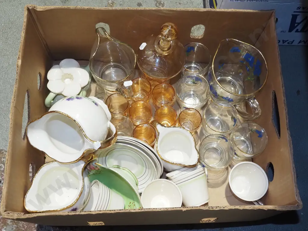 box; water jugs, glass tumblers, decanter etc Image 1++
