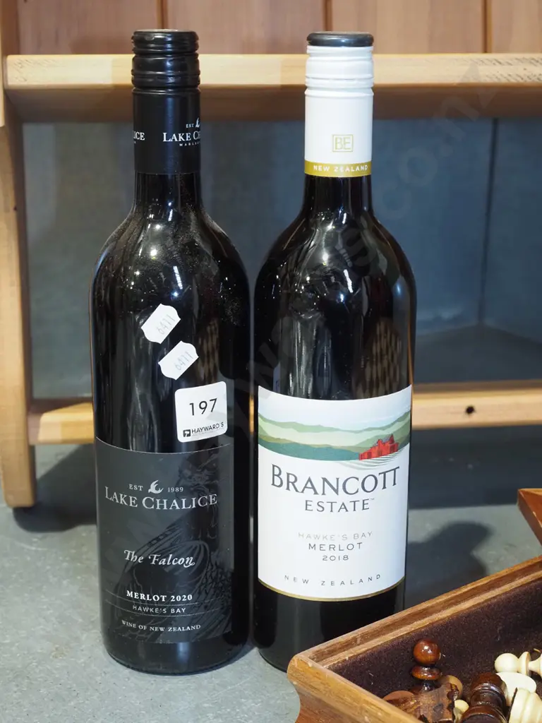 bottle of Lake Chalice Falcon merlot 202, Brancock Estate merot 2018 Image 1++