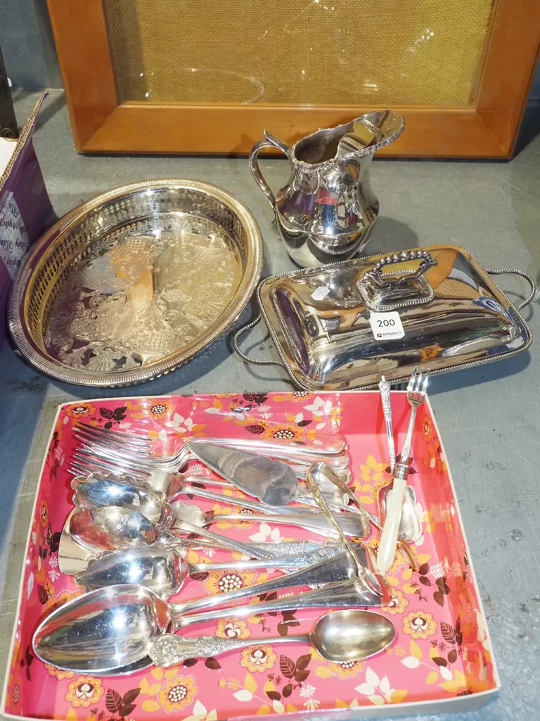plated cutlery, tray, jug etc Image 1++