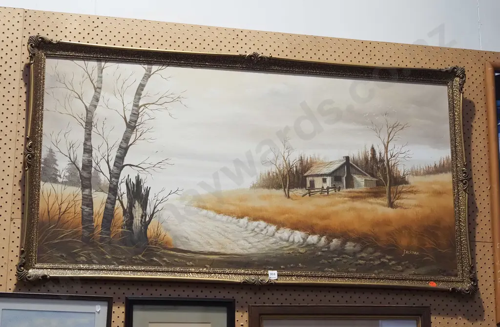 gilt framed oil - farmhouse and country road Image 1++