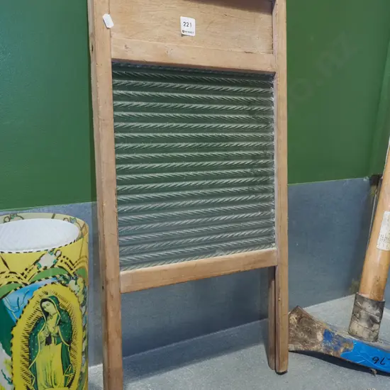 glass and wood washboard