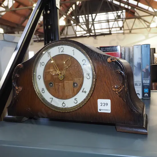 wood cased mantle clock