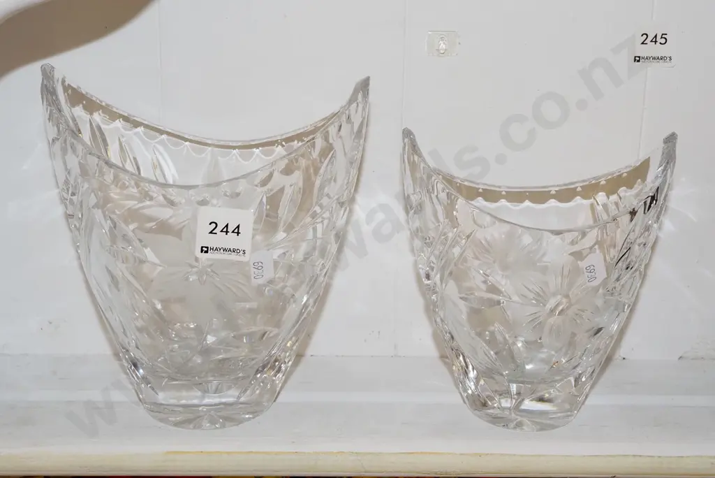 2x cut crystal glasses H180 Image 1++