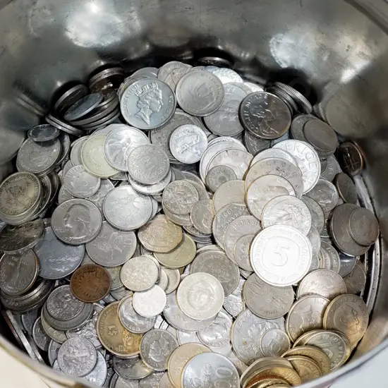 tin of coins