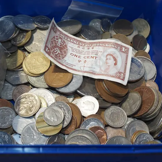 tub of coins