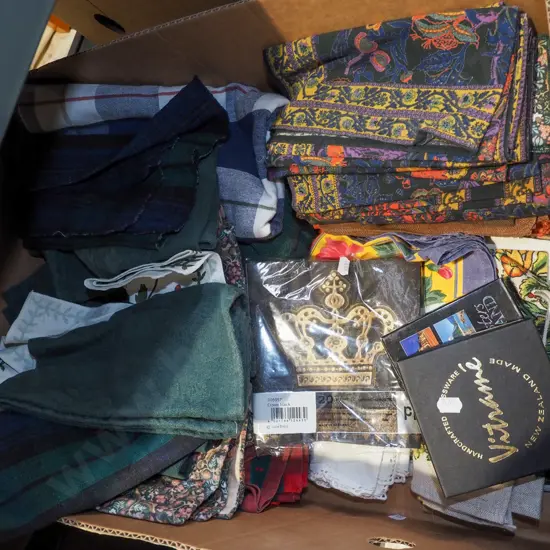 box; napkins, tea towels, coasters etc