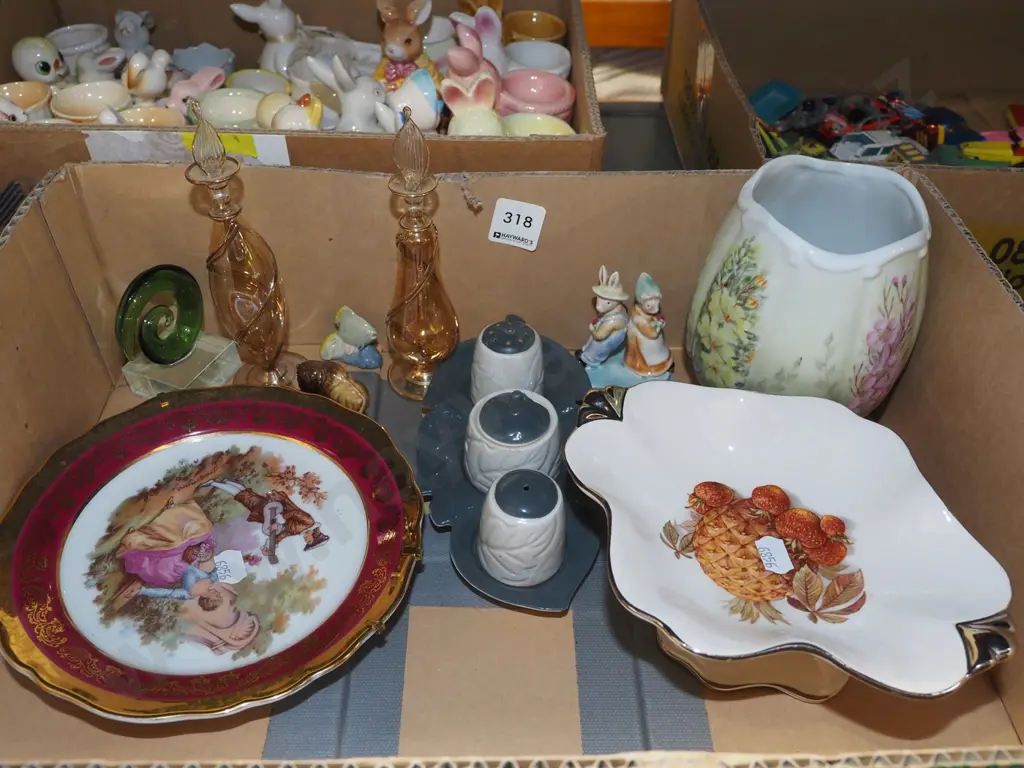 box; Limoges plate, comport, condiment set etc Image 1++