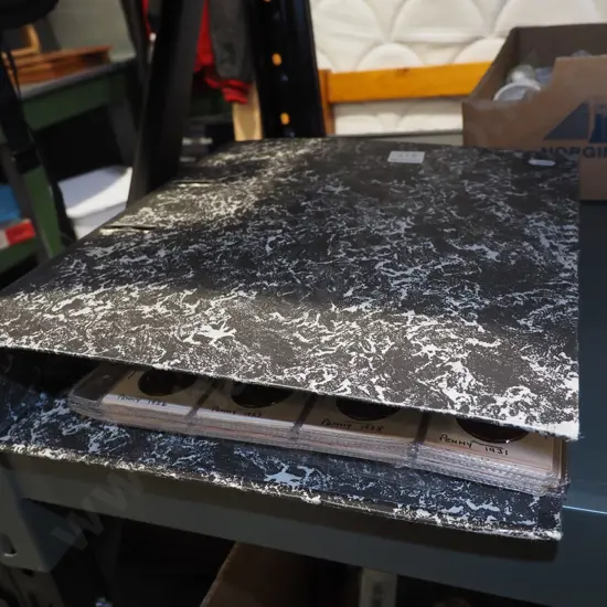 folder and coins