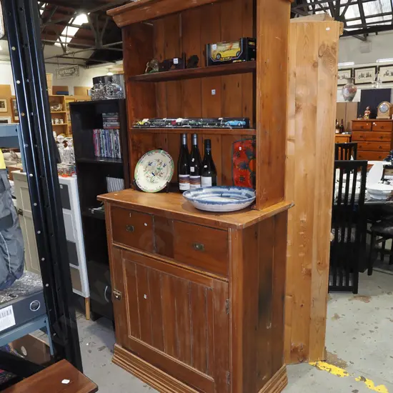mixed timber  1 door 2 drawer Welsh dresser H2040 W975 D475