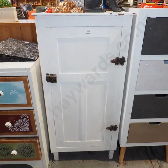 hand painted colonial single door cupboard - scratches and marks to paint H1055 W490 D295