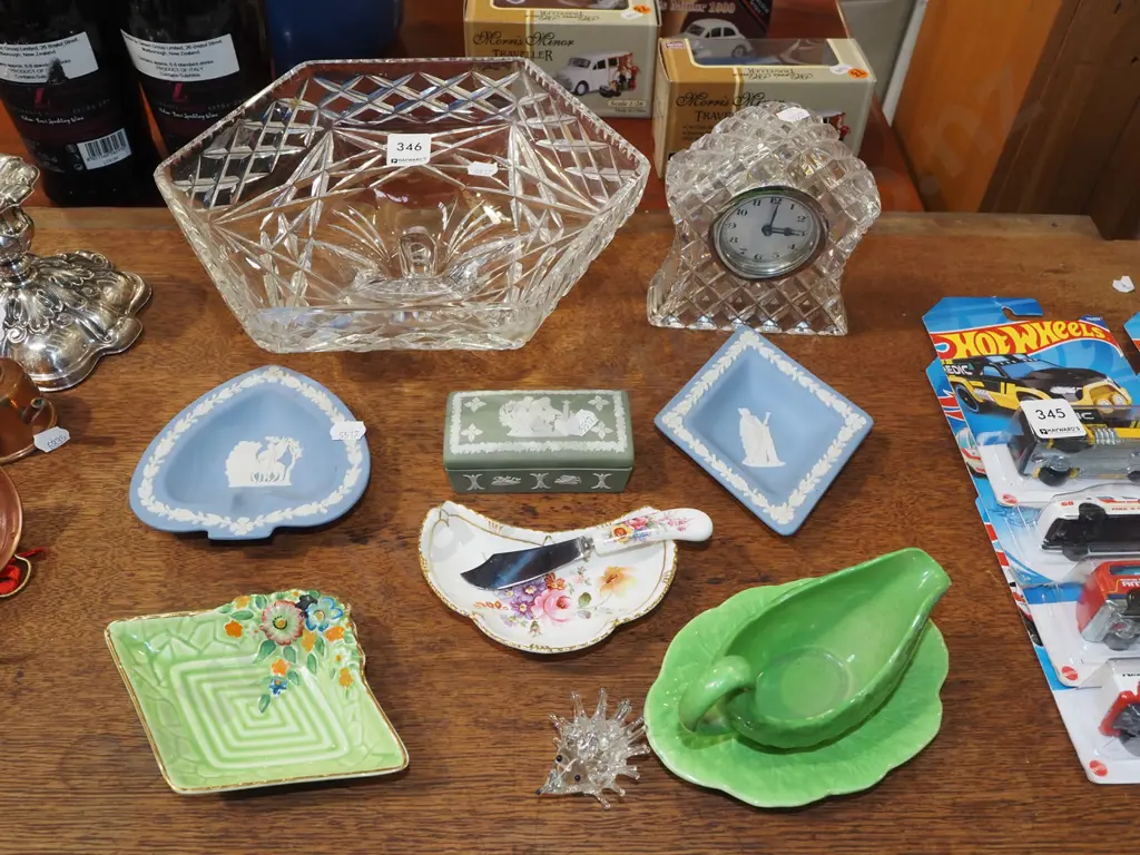 crystal comport, mantle clock, jasper ware etc Image 1++