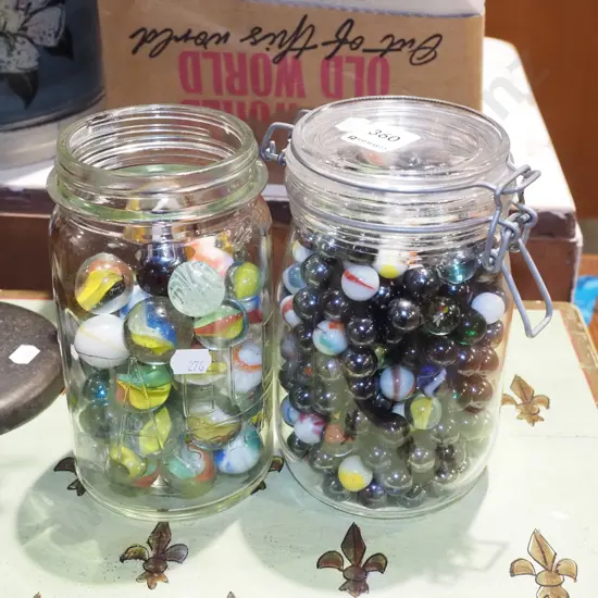 2x jars of marbles
