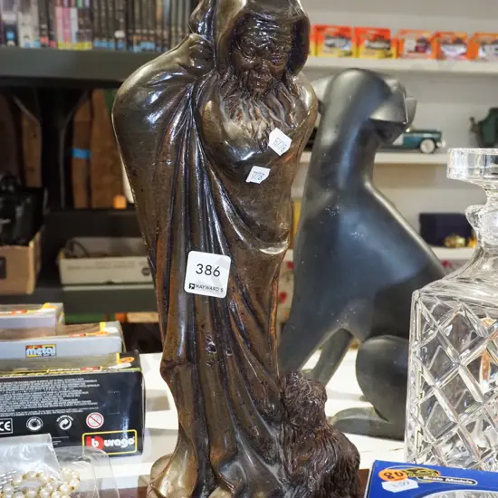 large candle - man and dog H360