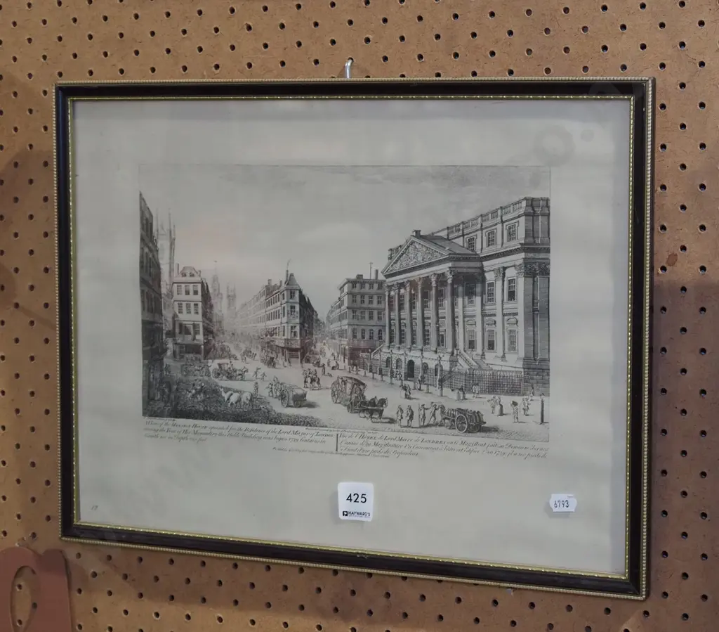 framed historic print - London - some warping to print Image 1++