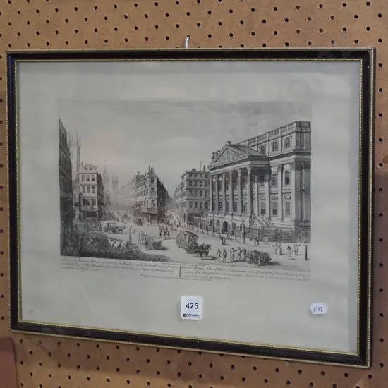 framed historic print - London - some warping to print