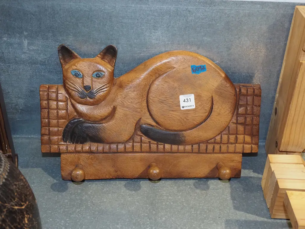 cat themed wall mounted coat rack Image 1++