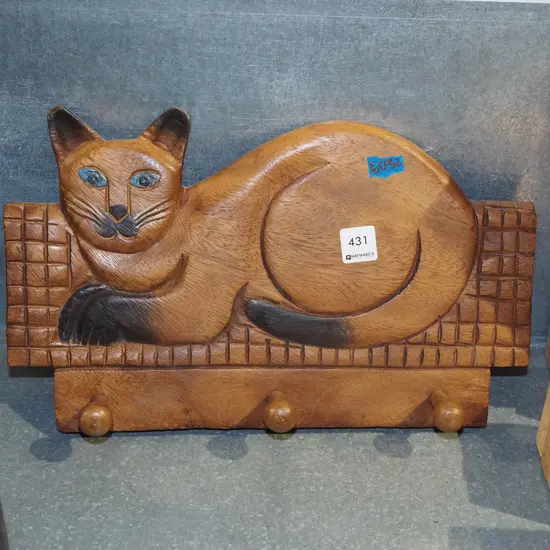 cat themed wall mounted coat rack