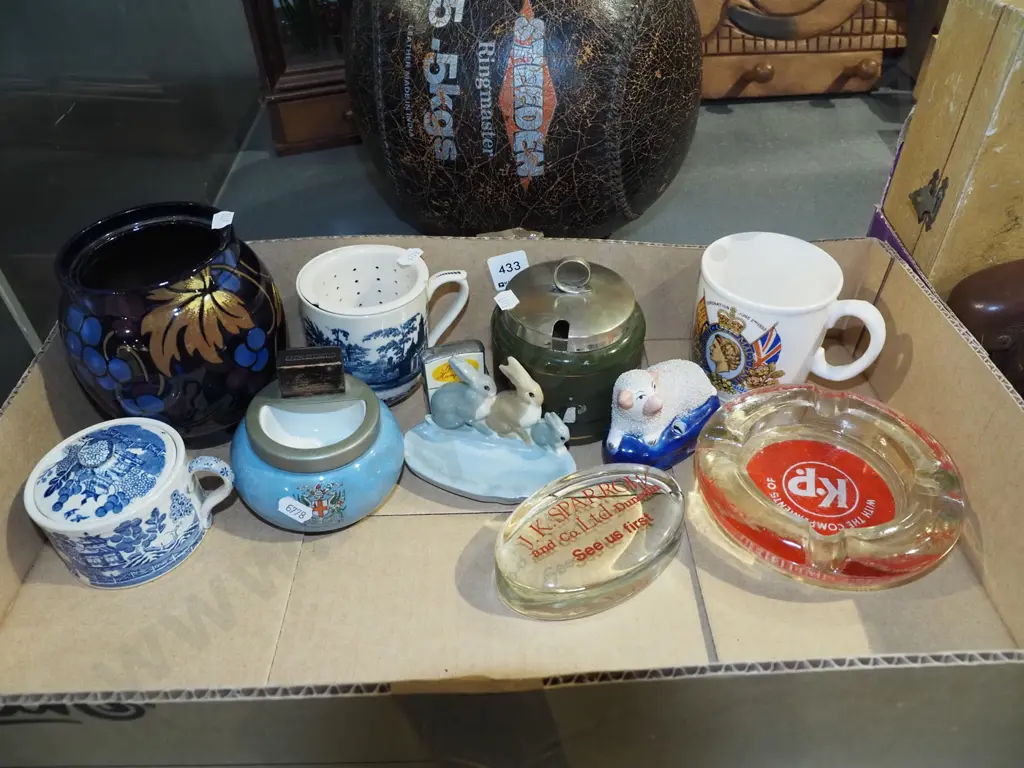 box; ashtray, strainer cup, QEII coronation cup etc Image 1++