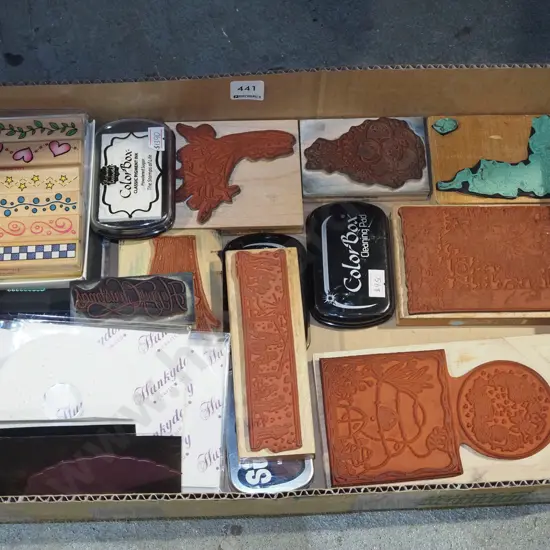 box; crafters stamps, applied decorations etc