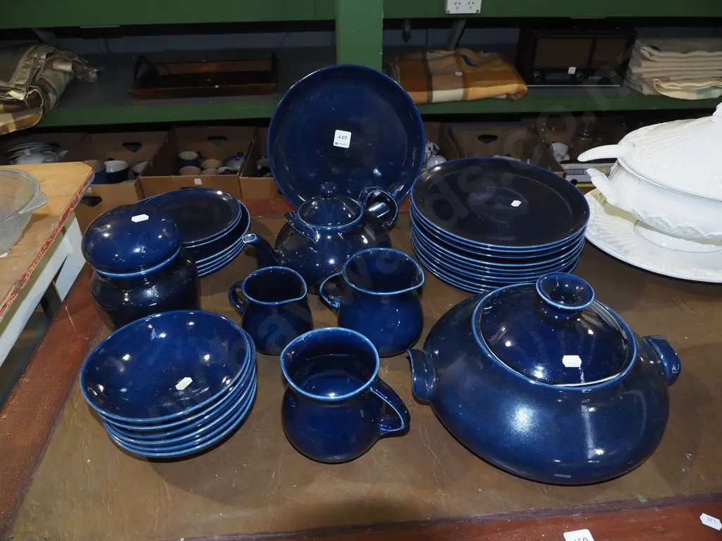 assorted Christchurch hand crafted porcelain dinner items; plates, jugs, teapot etc Image 1++