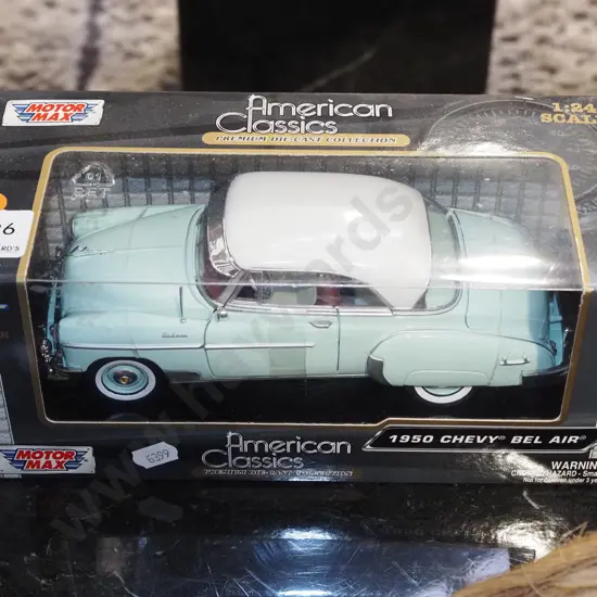cased diecast scale model of 1950 Bel Air