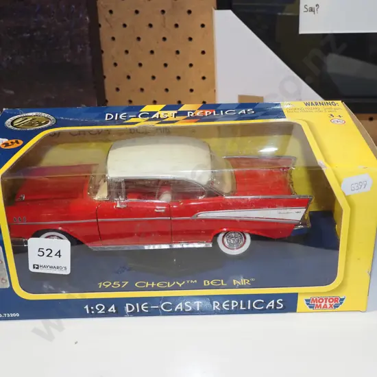 box scale model diecast Chevy '57