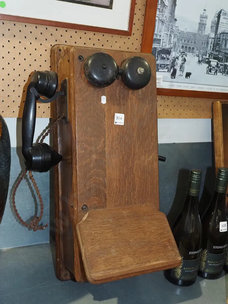oak wall mounted telephone Image 1++