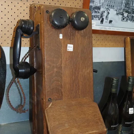 oak wall mounted telephone