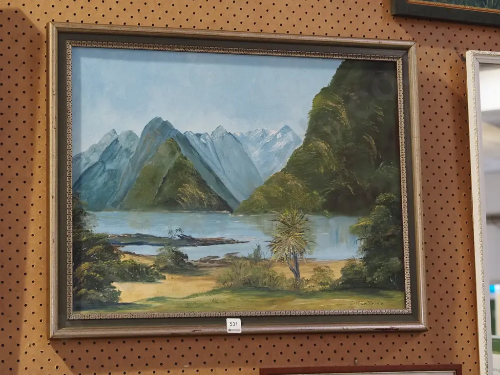 D McCorkindale - framed oil - Mitre Peak Image 1++