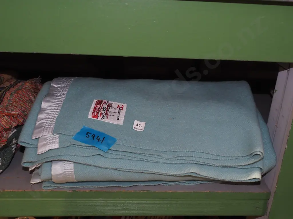 2x Roslyn Mills teal blankets Image 1++