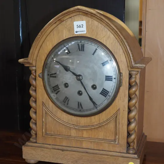 oak cased mantle clock H350