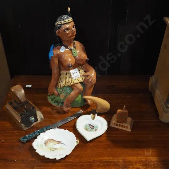 souvenir items; figurine - repair to arm H260, ashtray, leeter rack